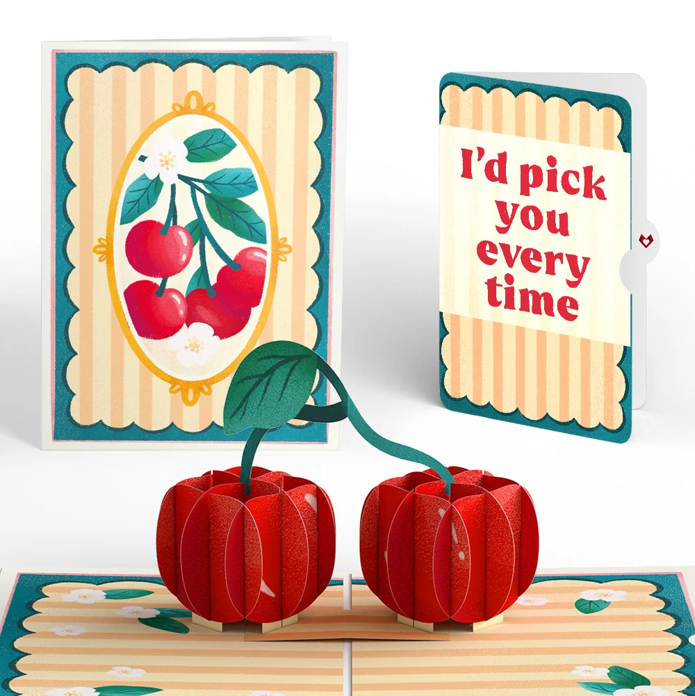 Lovepop Fresh-Picked Cherries Love Pop-Up Card and Sentiment Set Cream