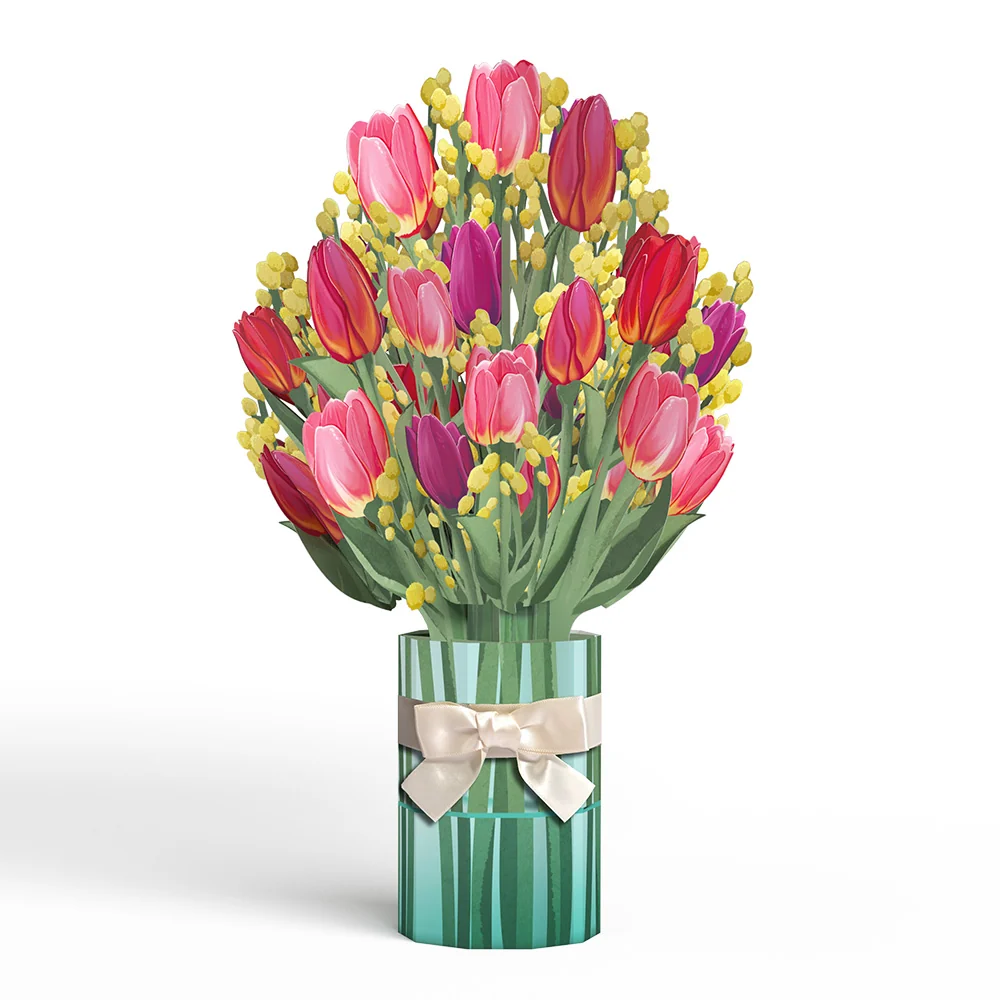 Lovepop Cheerful Tulips Suncatcher Card & Pop-Up Bouquet Bundle - Image 4