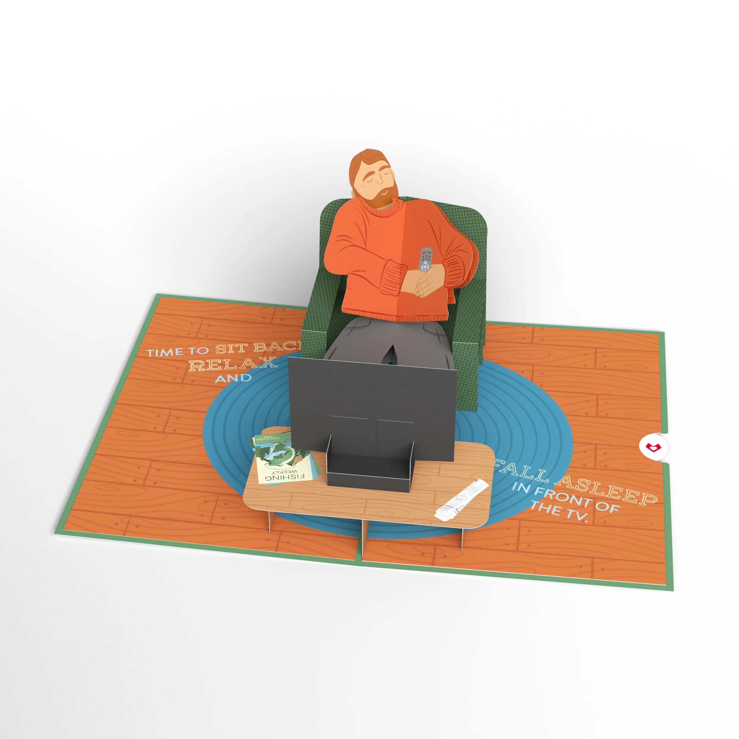 Lovepop Sit Back & Relax Father's Day Pop-Up Card and Dad Bod Sentiment Set Coffee - Image 3