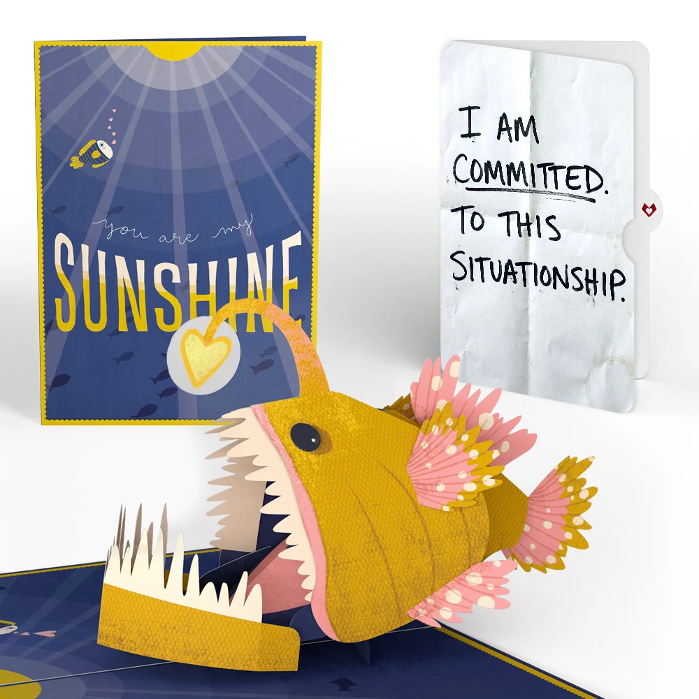 Lovepop You Are My Sunshine Anglerfish Love Pop-Up Card and Committed Situationship Sentiment Set