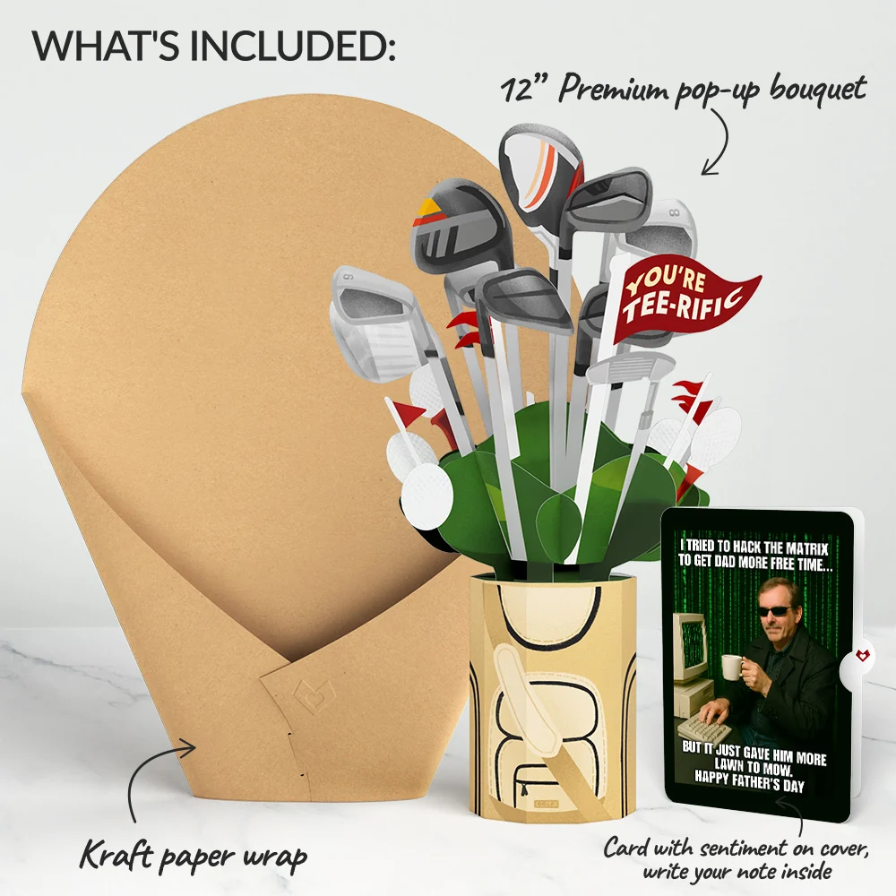 Lovepop Tee-rific Golf Father's Day Bouquet and Matrix Hacker Sentiment Set Bag - Image 2