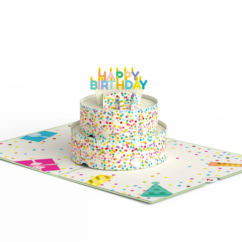 Lovepop Sprinkles Birthday Cake Pop-Up Card Candle - Image 3