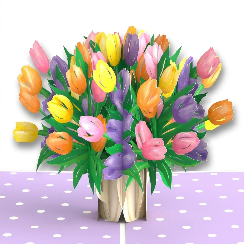 Lovepop Timeless Tulips Birthday Pop-Up Card and Beer Sippy Cup Sentiment Set Vase - Image 3