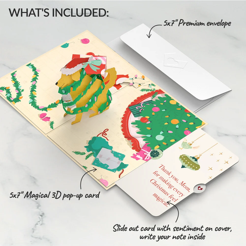 Lovepop Feliz Naughty Dog Christmas Pop-Up Card and Twinkling Ornaments Sentiment Set for Mom Poster - Image 2
