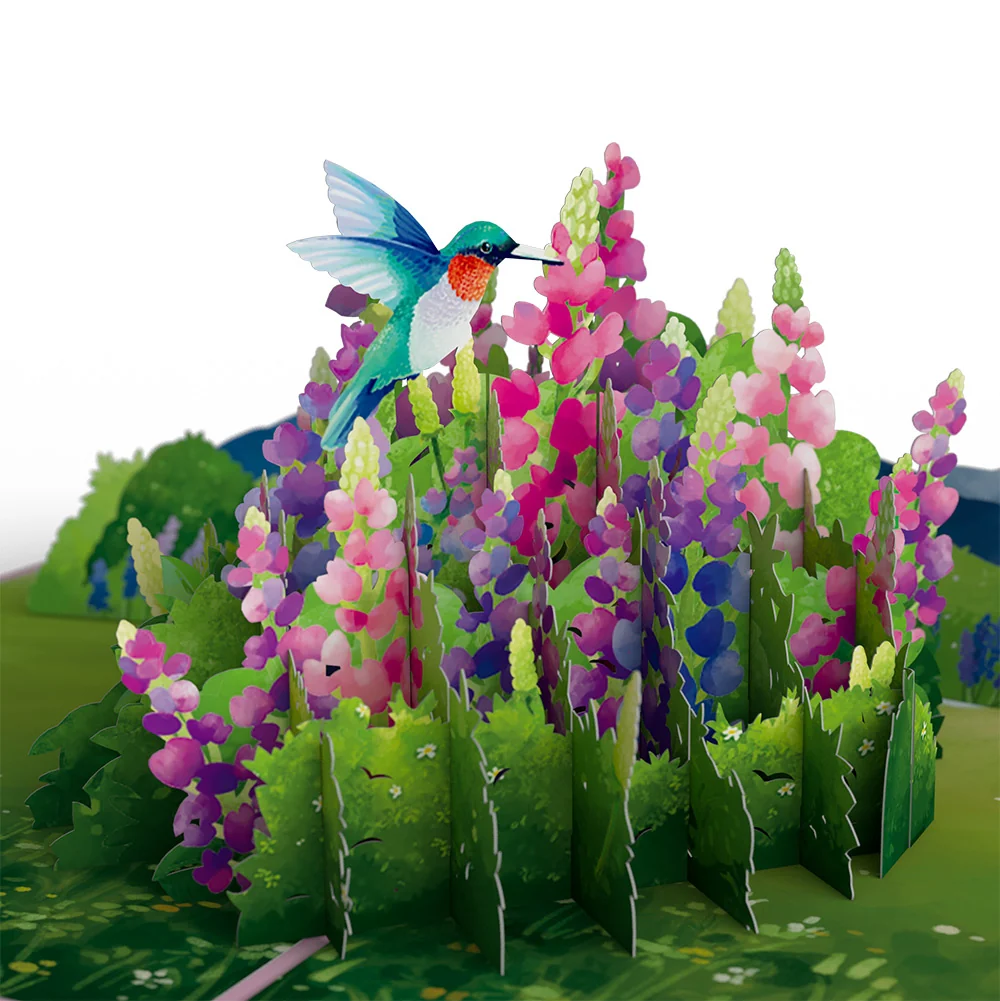 Lovepop Lupine Hummingbird St. Patrick’s Day Pop-Up Card and Sentiment Set - Image 3