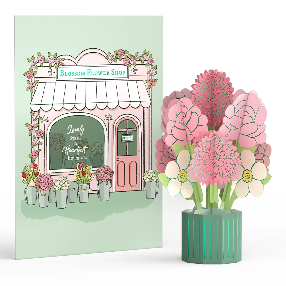 Lovepop Blossom Flower Shop Card with Mini Bouquet - Image 2