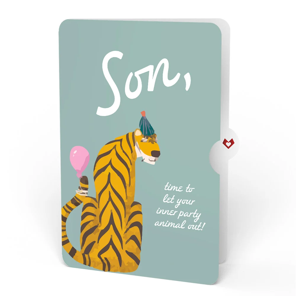 Lovepop Party Animals Birthday Pop-Up Card and Sentiment Set for Son - Image 4