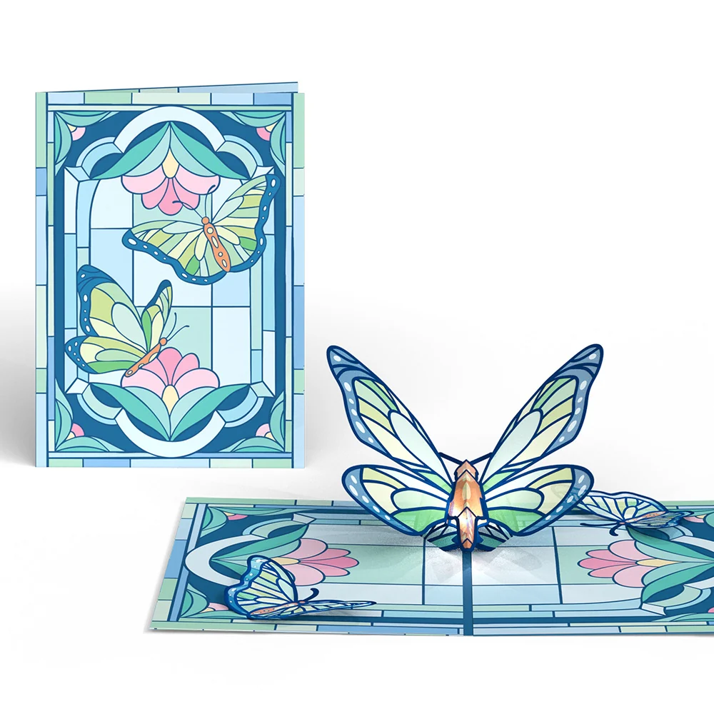 Lovepop Stained Glass Butterfly Light-Up Pop-Up Card - Image 3