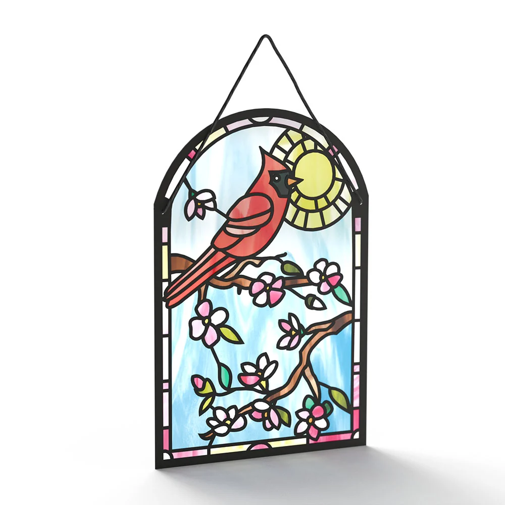 Lovepop Sending Sunshine Cardinal Suncatcher Card and Grandparents Day Sentiment Set Glass - Image 3
