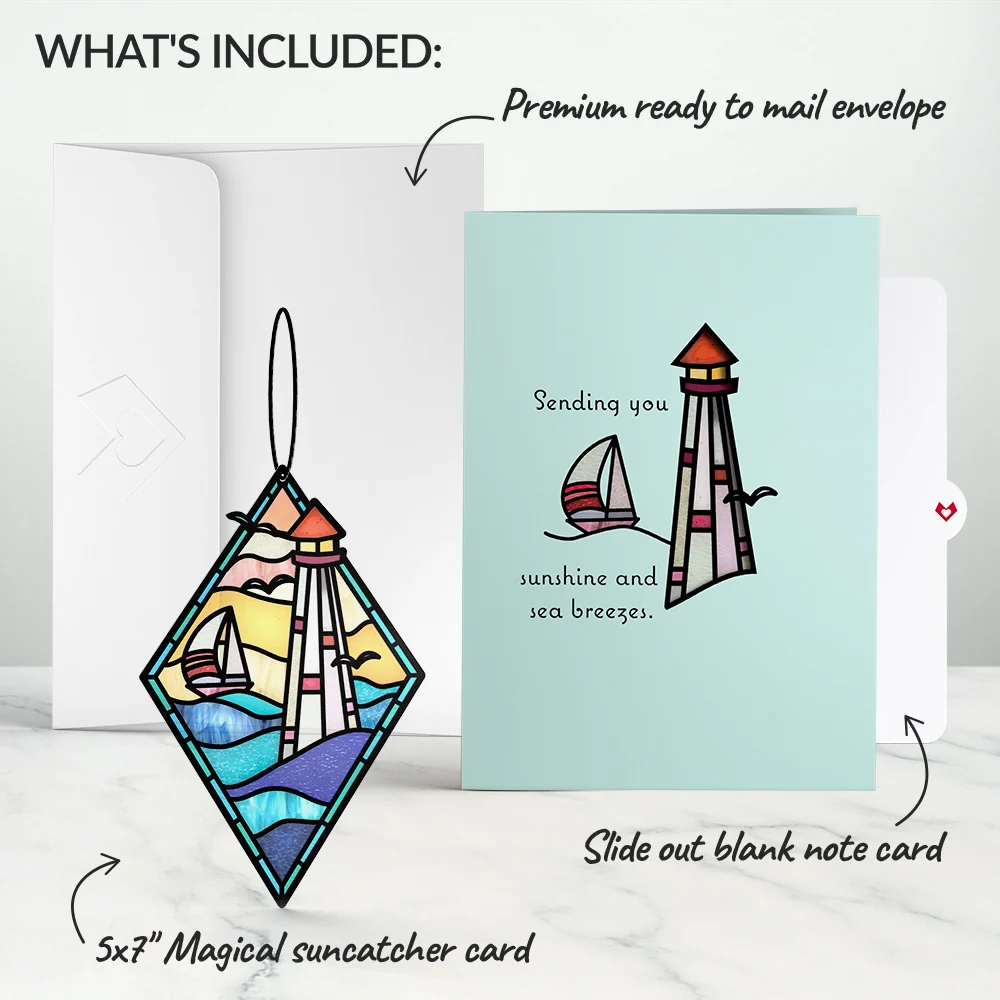 Lovepop Sunshine and Sea Breezes Lighthouse Suncatcher Card - Image 6