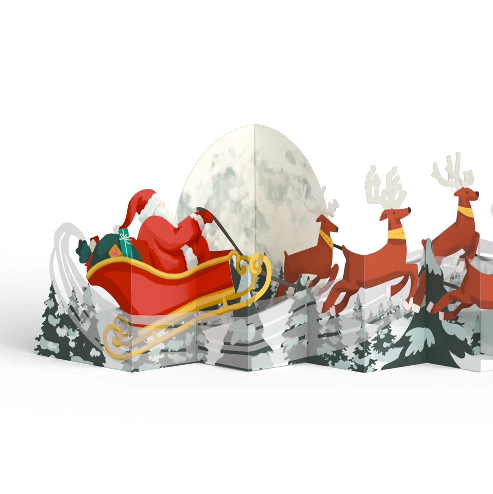 Lovepop Christmas Sleigh Ride Loooooong Card (Expands to 2 feet) and Sentiment Set for Teacher - Image 3