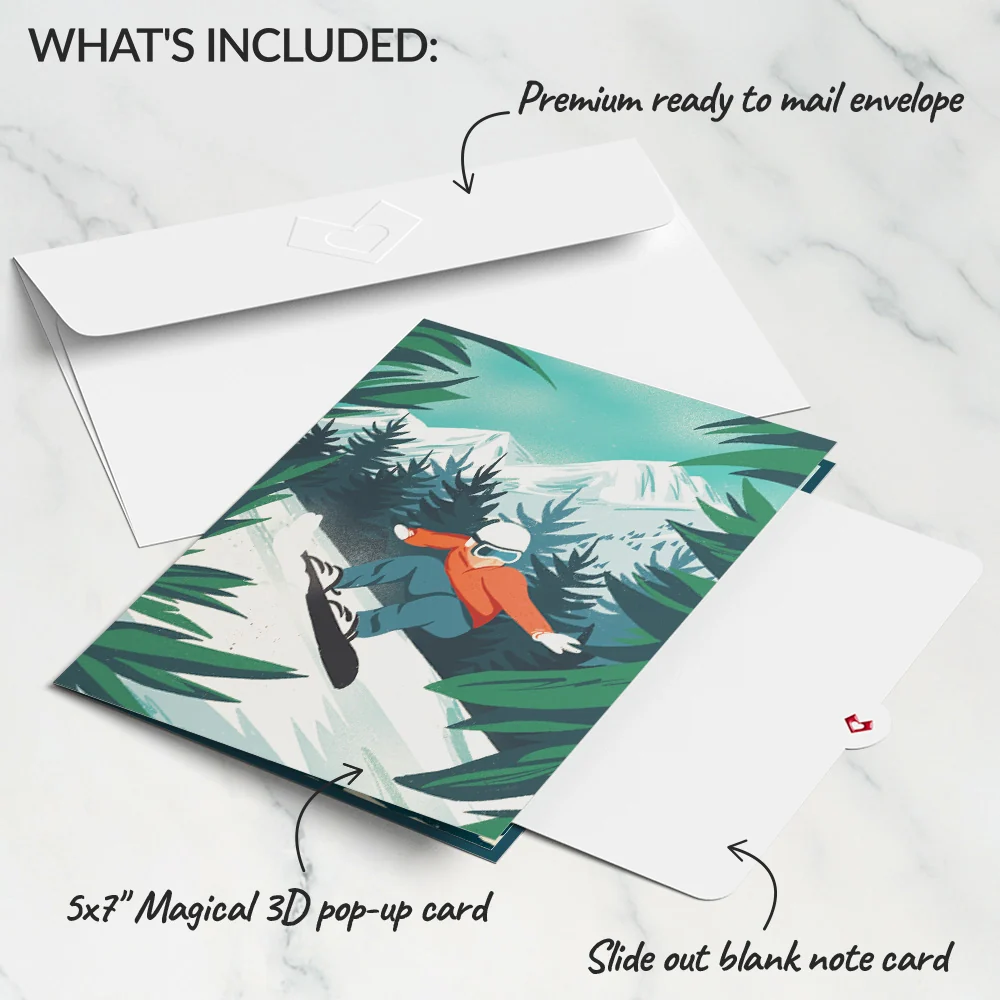 Lovepop Mountain Snowboard Adventure Pop-Up Card - Image 5