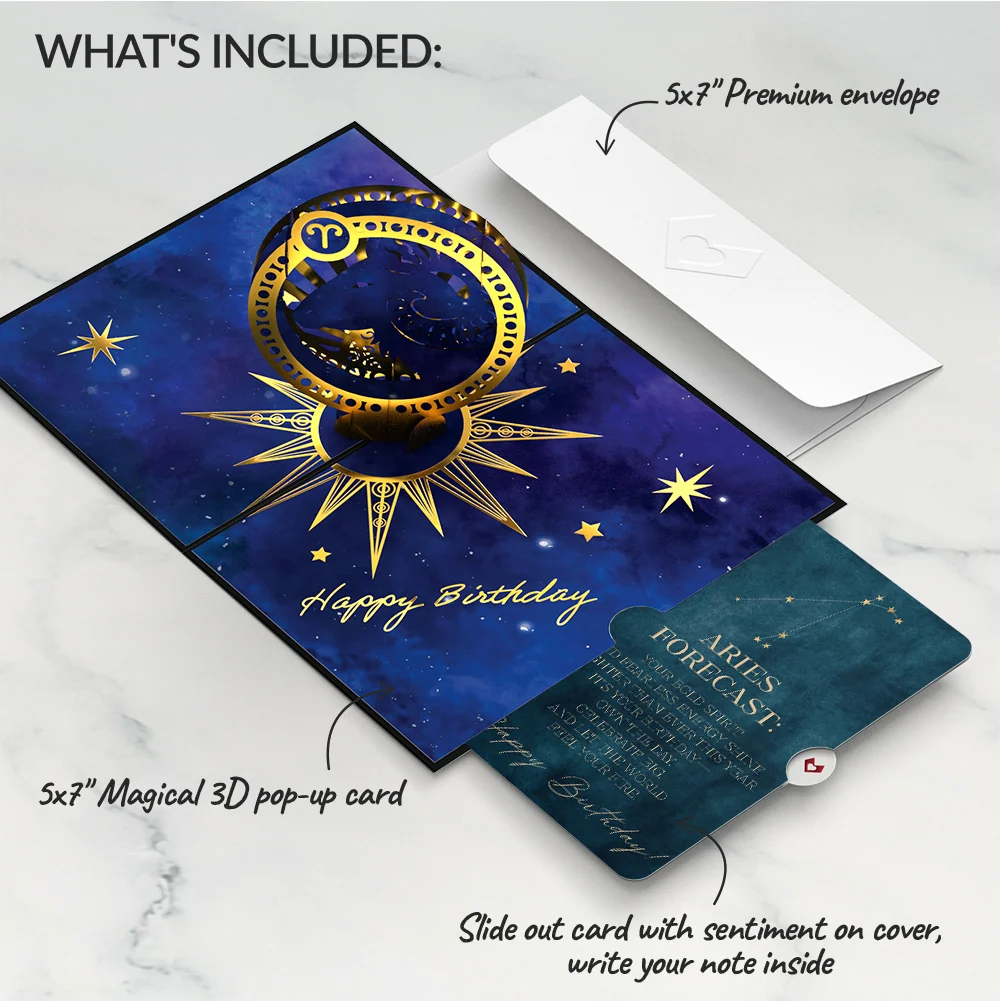 Lovepop Aries Zodiac Birthday Pop-Up Card and Sentiment Set - Image 2