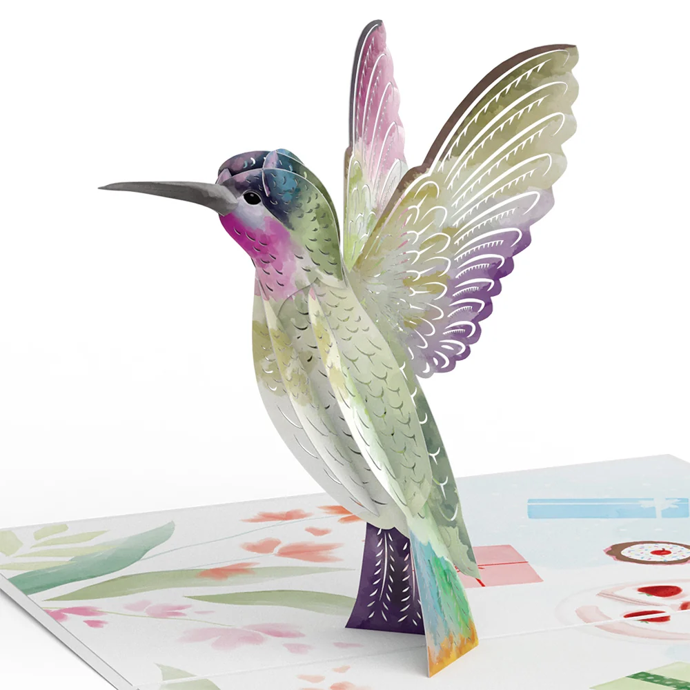 Lovepop Hummingbird 80th Birthday Pop-Up Card and Sentiment Set - Image 3