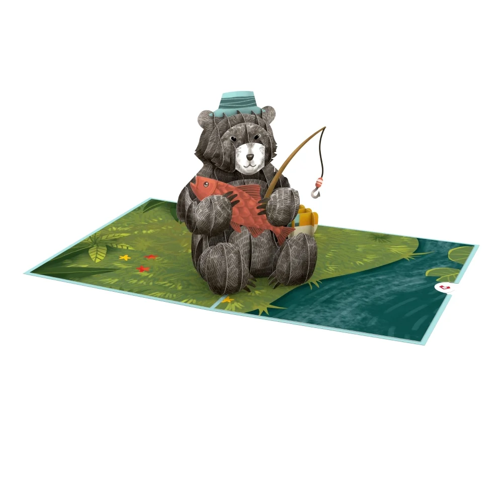 Lovepop Father’s Day Fishing Bear Pop-Up Card - Image 3