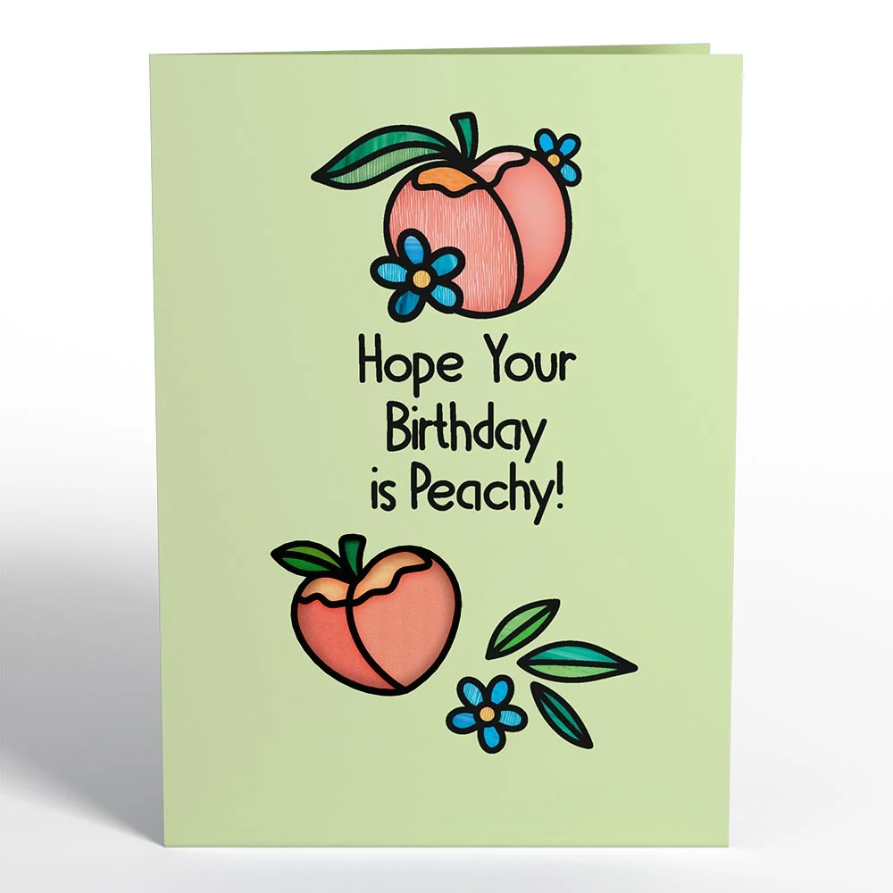 Lovepop Hope Your Birthday is Peachy Suncatcher Card & Pop-Up Bouquet Bundle - Image 6