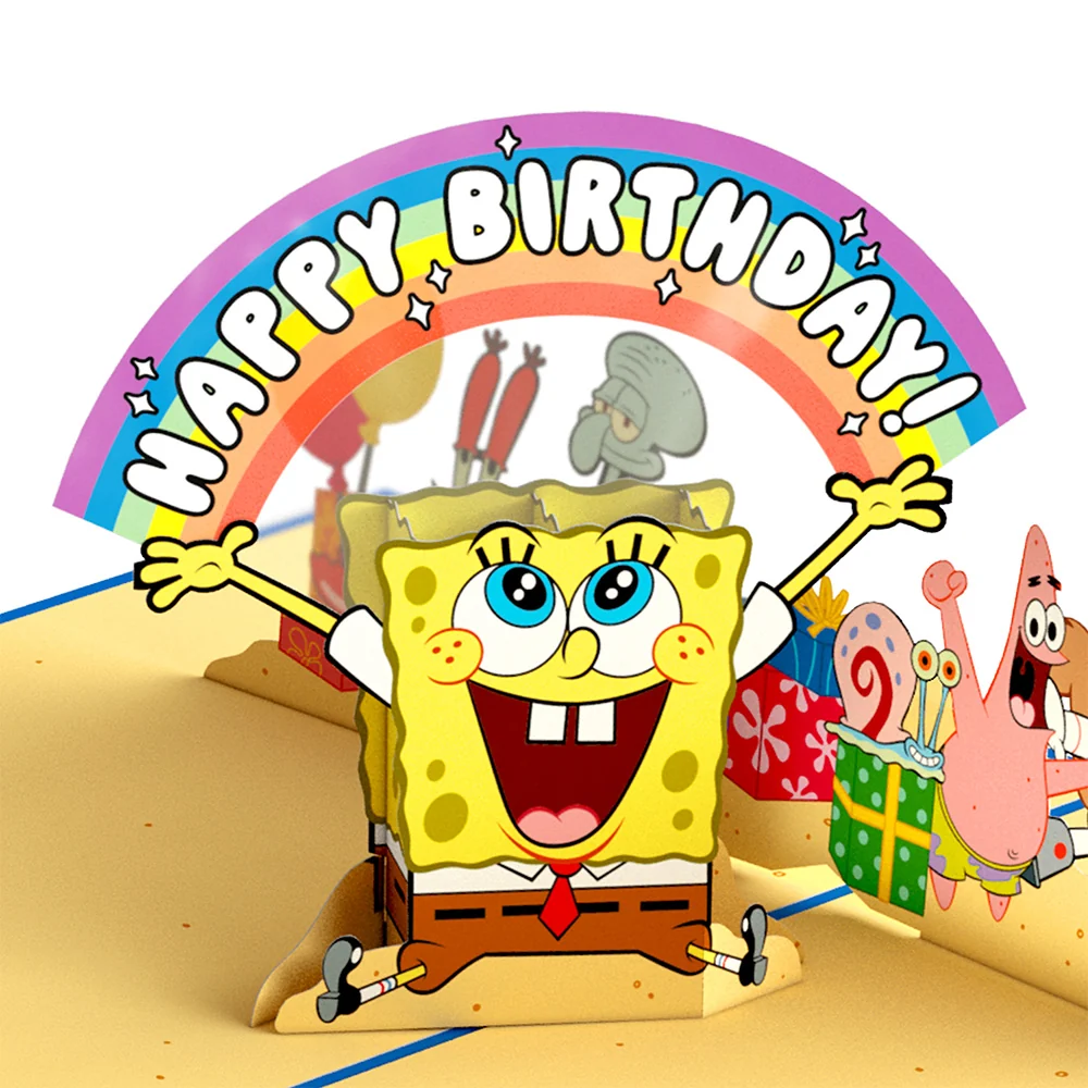 Lovepop SpongeBob SquarePants Birthday Pop-Up Card & Flower Buds Bouquet Bundle - Image 4