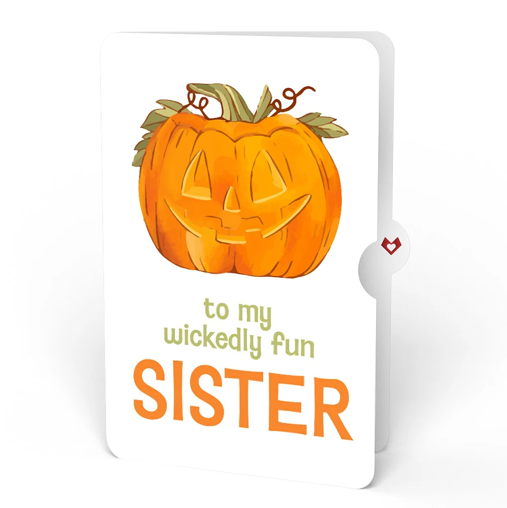 Lovepop Happy Halloween Pumpkin Light-Up Pop-Up Card and Sentiment Set for Sister - Image 4