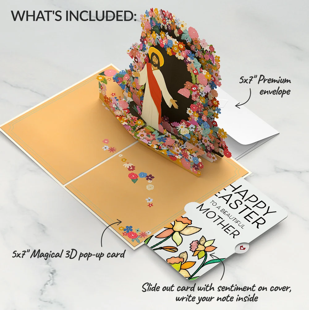 Lovepop Resurrection of Jesus Easter Pop-Up Card and Sentiment Set for Mom Cream - Image 2