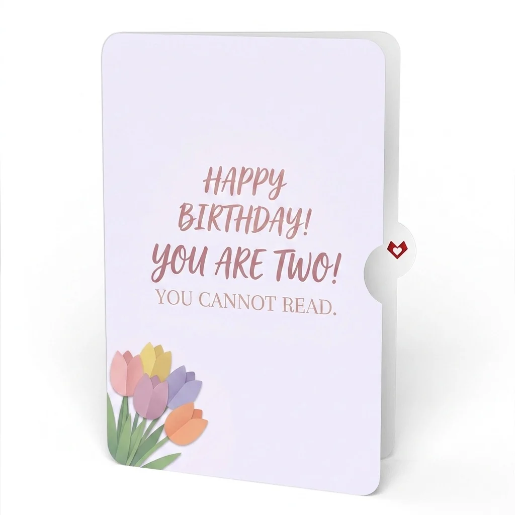 Lovepop Timeless Tulips 2nd Birthday Pop-Up Card and Floral Cannot Read Sentiment Set Vase - Image 4