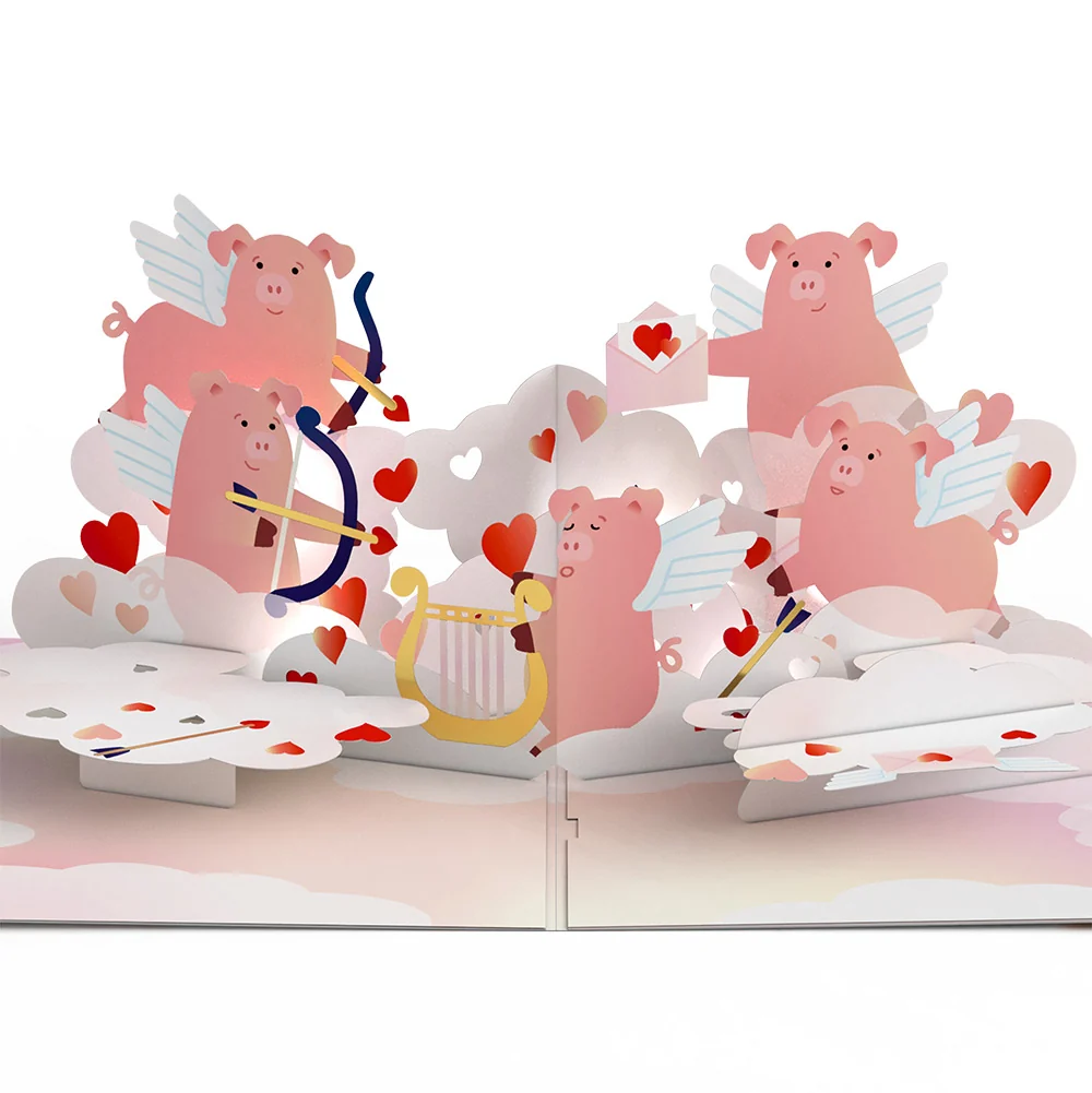 Lovepop Hogs and Kisses Anniversary Music and Light Pop-Up Card and Sentiment Set for Husband - Image 3