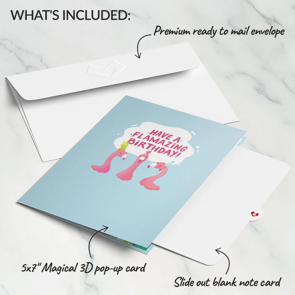 Lovepop Flamazing Birthday Flamingo Pop-Up Card - Image 5