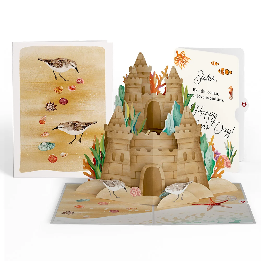 Lovepop Seaside Sandcastle Mother's Day Pop-Up Card and Sentiment Set for Sister