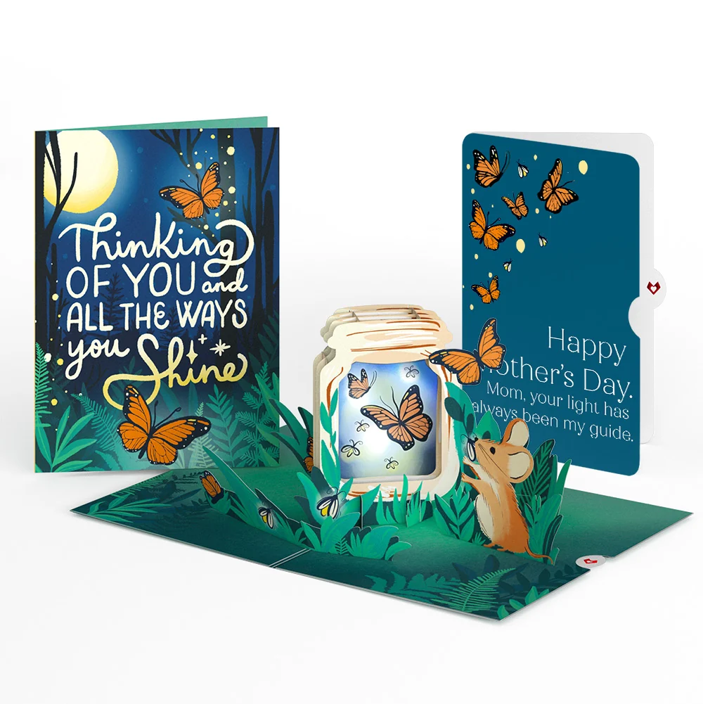 Lovepop Thinking of You Butterfly Jar Mother's Day Light-Up Pop-Up Card and Sentiment Set for Mom — SKU SB-41A7AF-694945C6D499F7