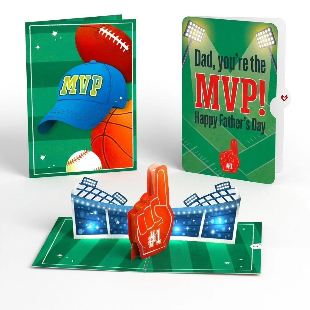 Lovepop MVP Stadium Father's Day Music and Lights Pop-Up Card and Sentiment Set for Dad