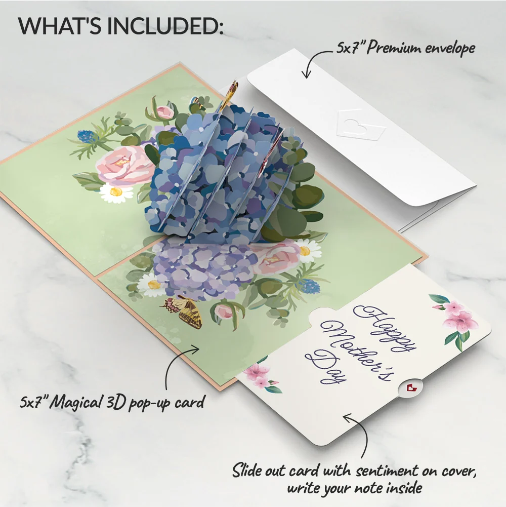Lovepop Hydrangea Butterflies Mother's Day Pop-Up Card and Sentiment Set - Image 2