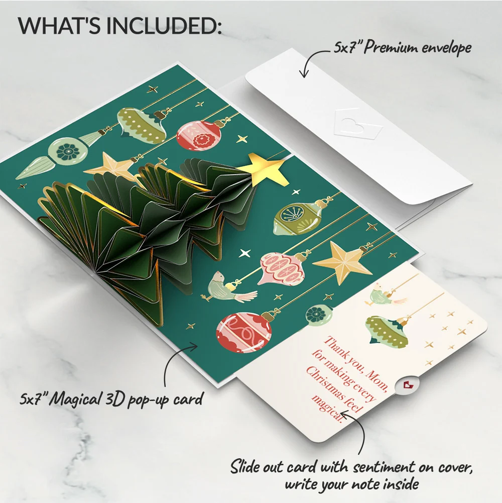 Lovepop Tis the Season Christmas Tree Pop-Up Card and Sentiment Set for Mom Cream - Image 2