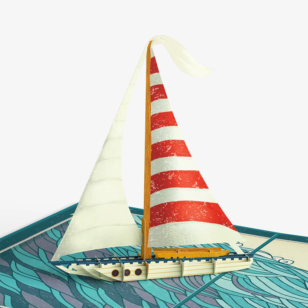Lovepop Sailboat on the Horizon Birthday Pop-Up Card and Fair Winds Sentiment Set - Image 3
