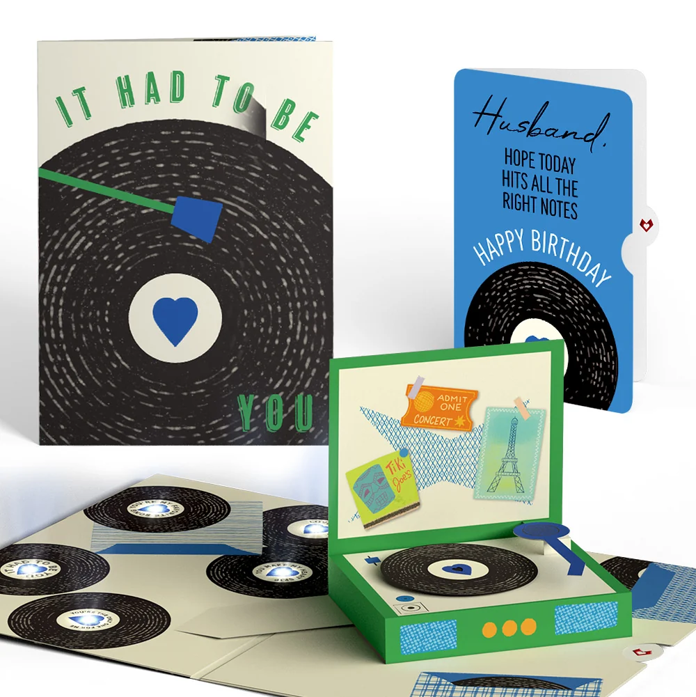 Lovepop It Had to Be You Birthday Music and Light Pop-Up Card and Sentiment Set for Husband Cream