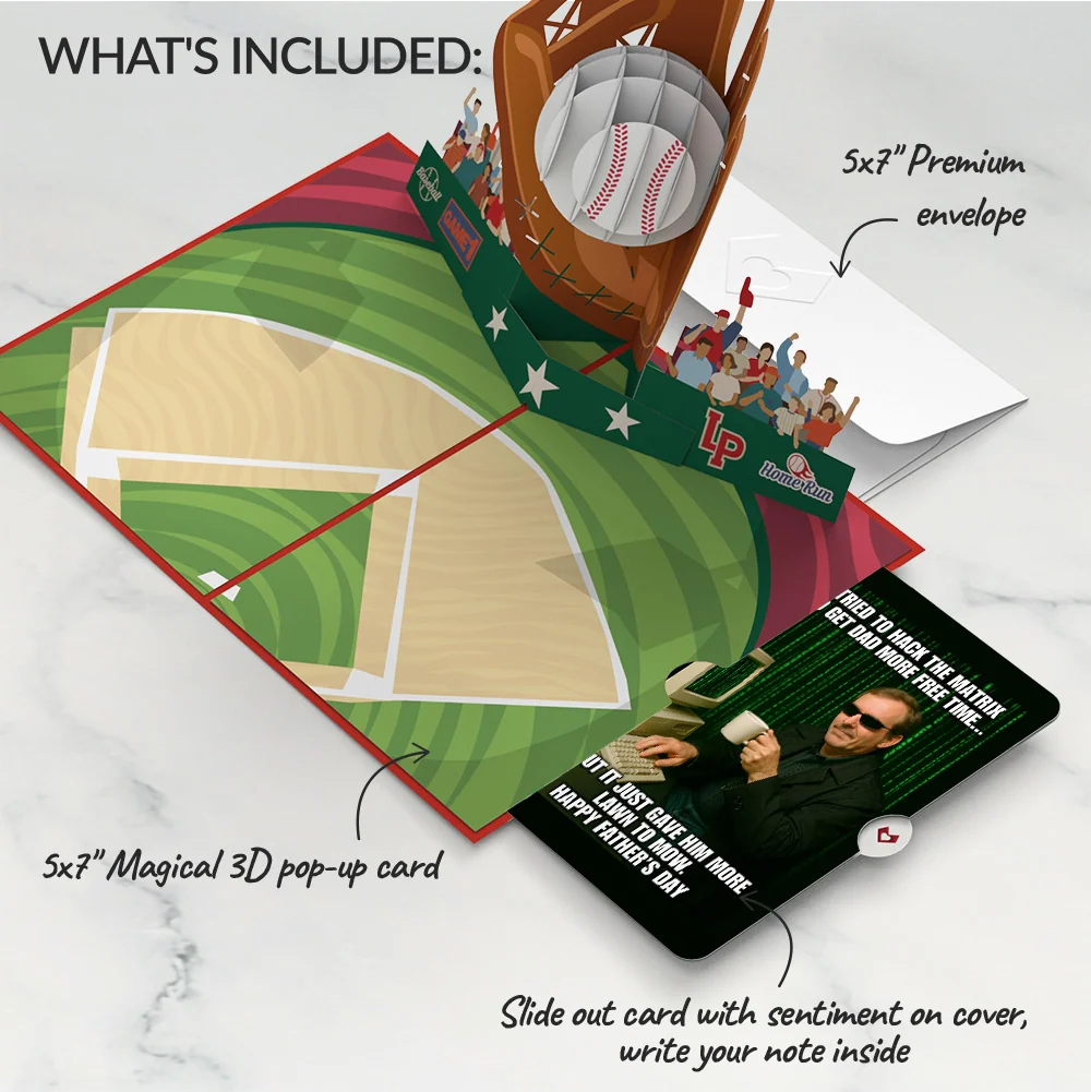 Lovepop Home Run Father's Day Pop-Up Card and Matrix Hacker Sentiment Set - Image 2