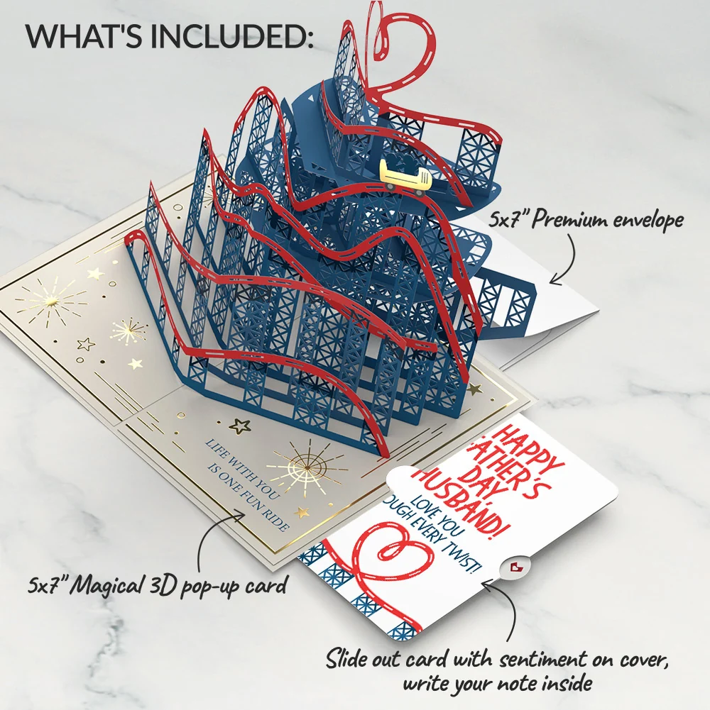Lovepop Love Rollercoaster Father’s Day Pop-Up Card and Sentiment Set for Husband - Image 2