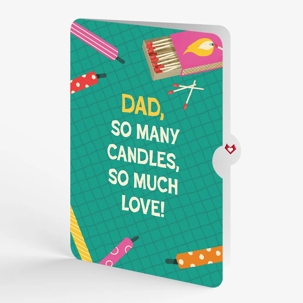 Lovepop Too Many Candles Birthday Music and Lights Pop-Up Card and Sentiment Set for Dad - Image 4