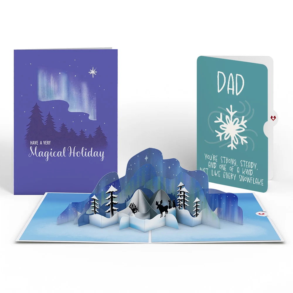 Lovepop Winter Borealis Scene Pop-Up Card and Sentiment Set for Dad