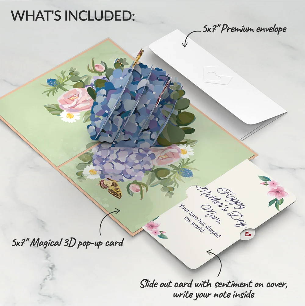 Lovepop Hydrangea Butterflies Mother's Day Pop-Up Card and Sentiment Set for Mom - Image 2