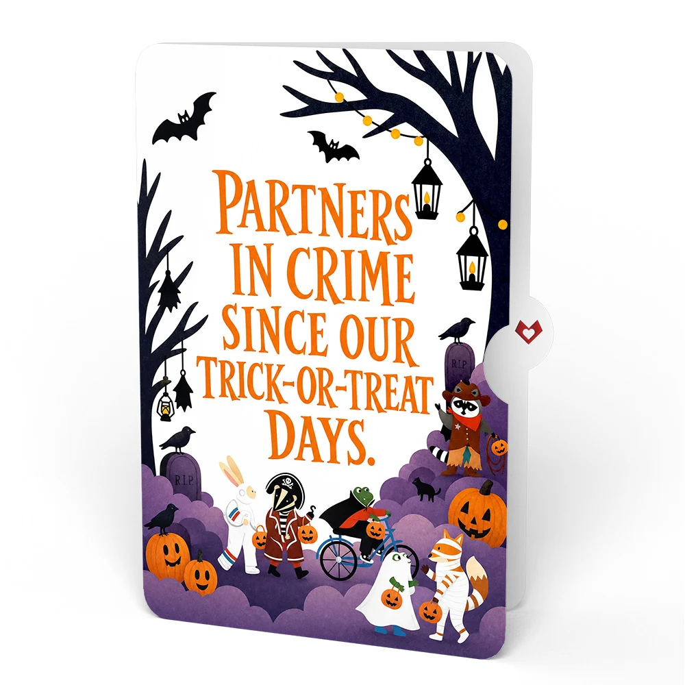 Lovepop Happy Halloween Trick-or-Treat Loooooong Card (Expands to 2 feet) and Partners In Crime Sentiment Set Bicycle - Image 4
