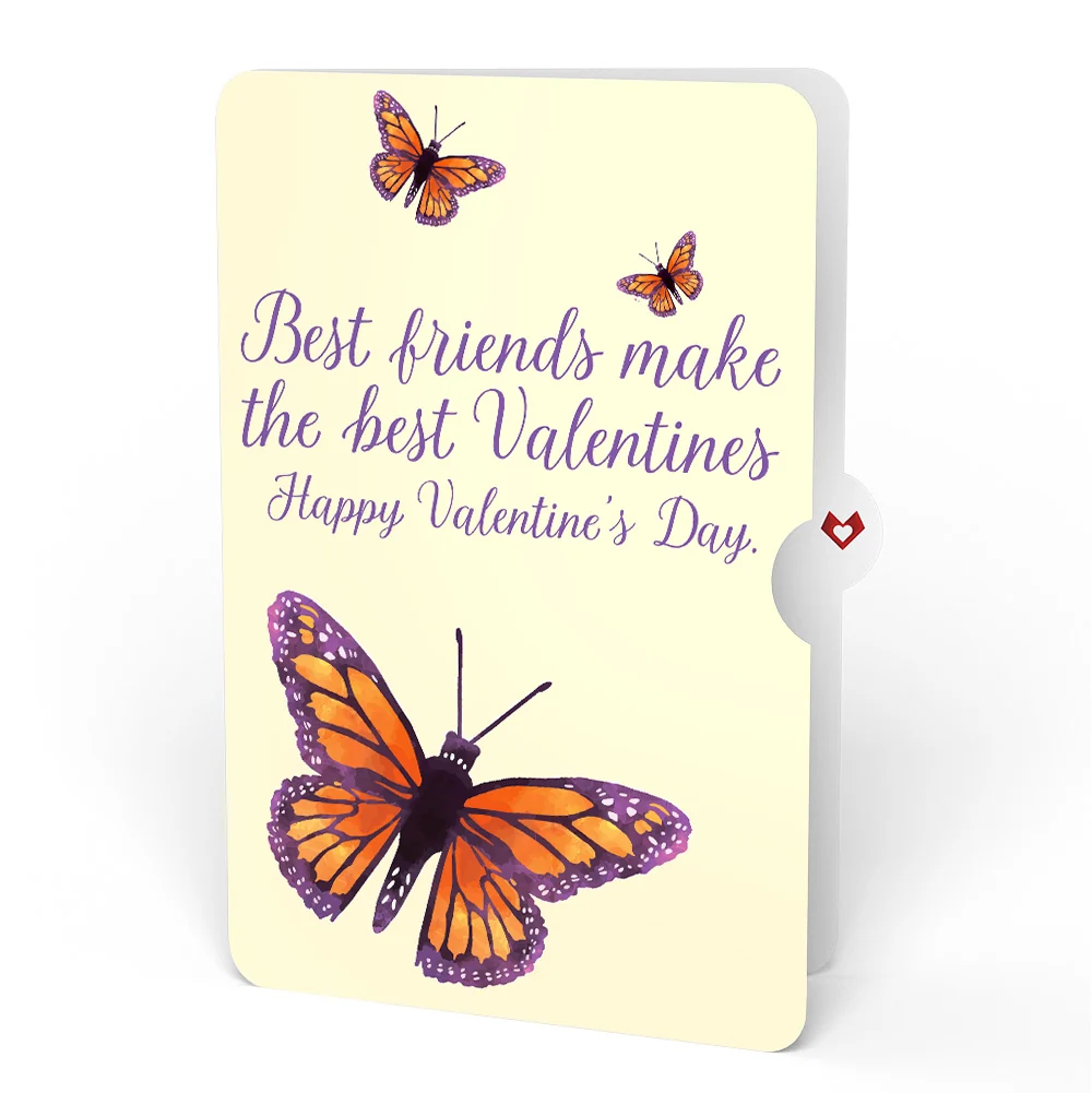 Lovepop Monarch Butterfly Valentine Pop-Up Card and Sentiment Set for Best friend Cream - Image 4