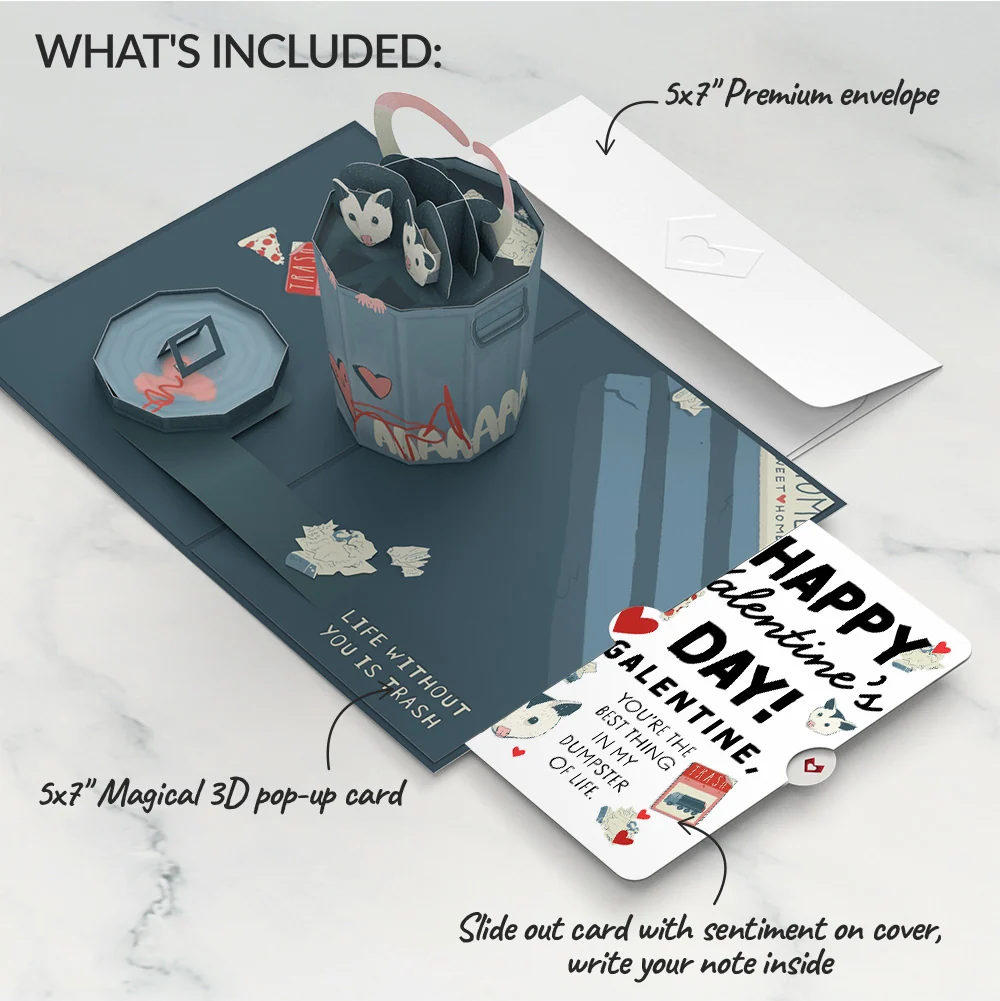 Lovepop Life Without You Is Trash Possums Valentine Pop-Up Card and Sentiment Set for Bestfriend - Image 2