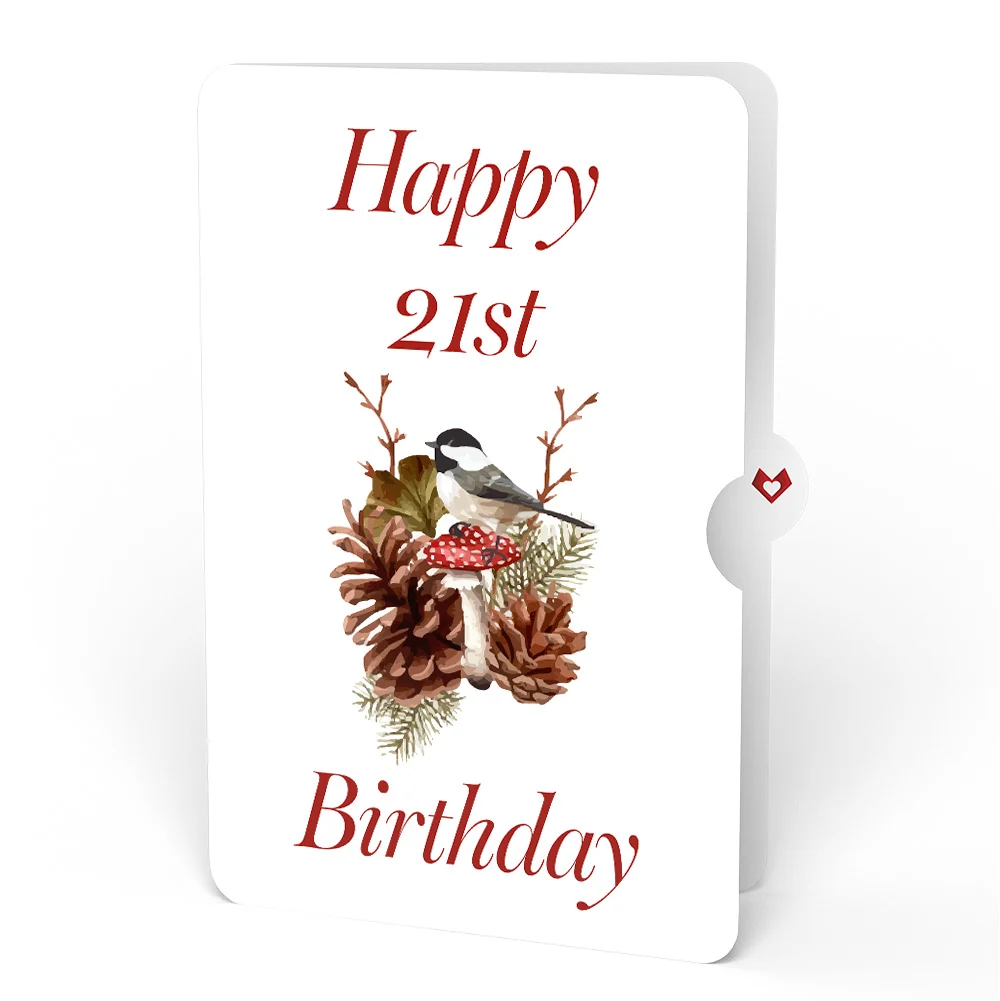 Lovepop Fall Forest Floor 21st Birthday Pop-Up Card and Sentiment Set Cream - Image 4