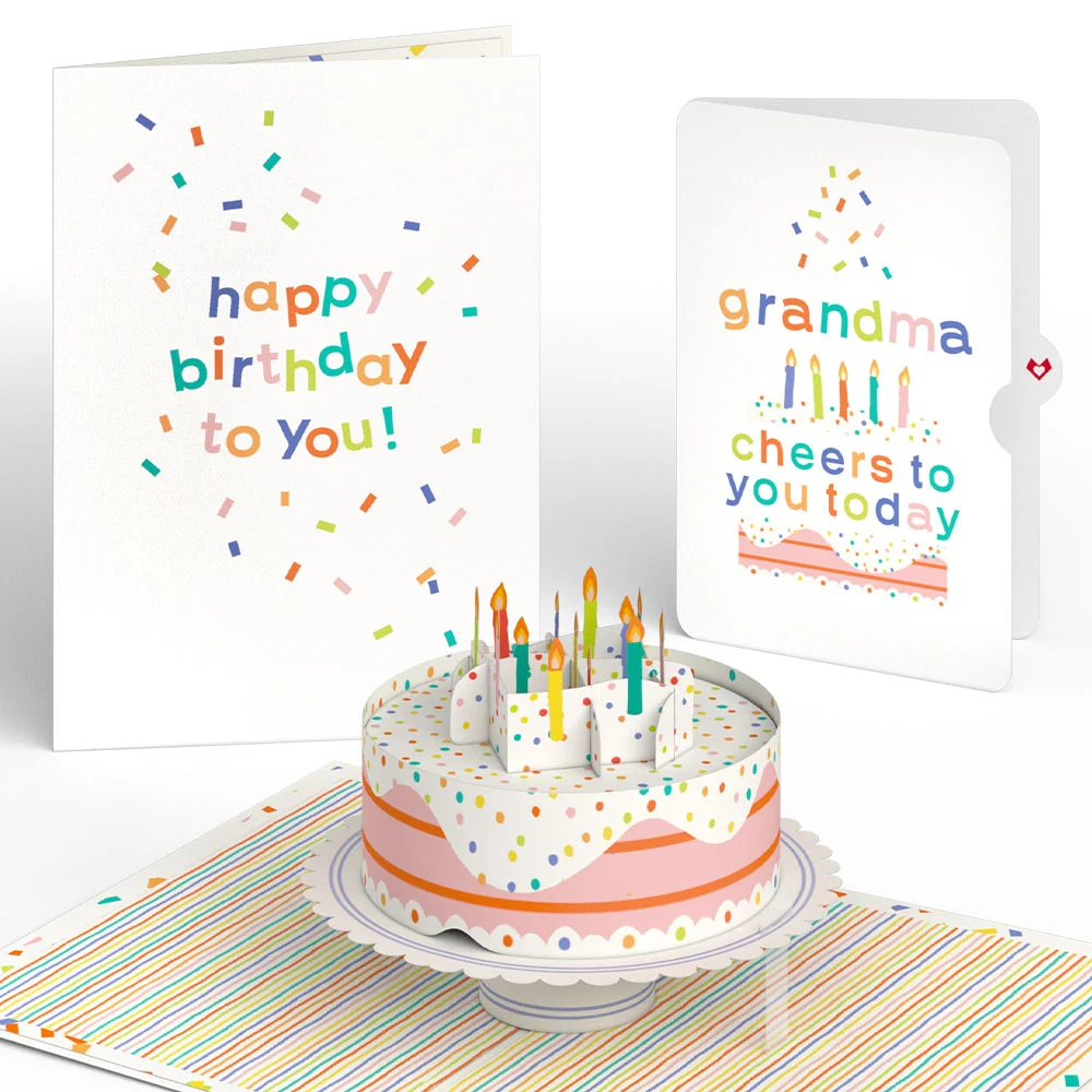 Lovepop Confetti Cake Birthday Pop-Up Card and Sentiment Set for Grandma Candle