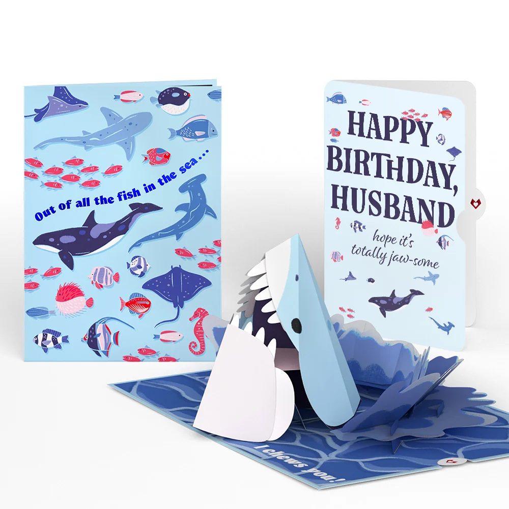 Lovepop I Chews You Shark Birthday Pop-Up Card and Sentiment Set for Husband