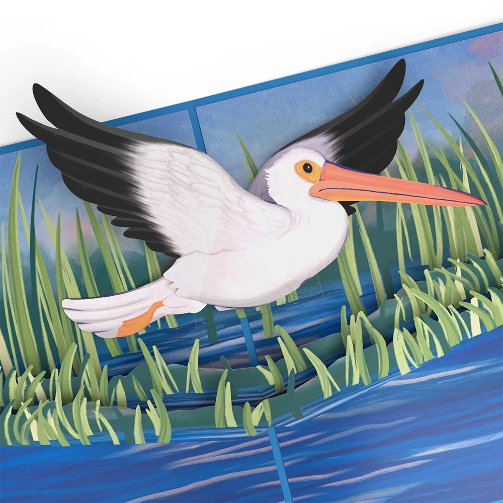 Lovepop Pelican in the Marsh Thank you Pop-Up Card and Sentiment Set - Image 3