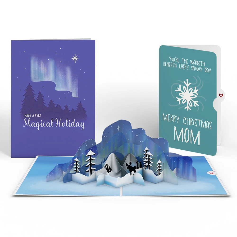 Lovepop Winter Borealis Scene Pop-Up Card and Sentiment Set for Mom
