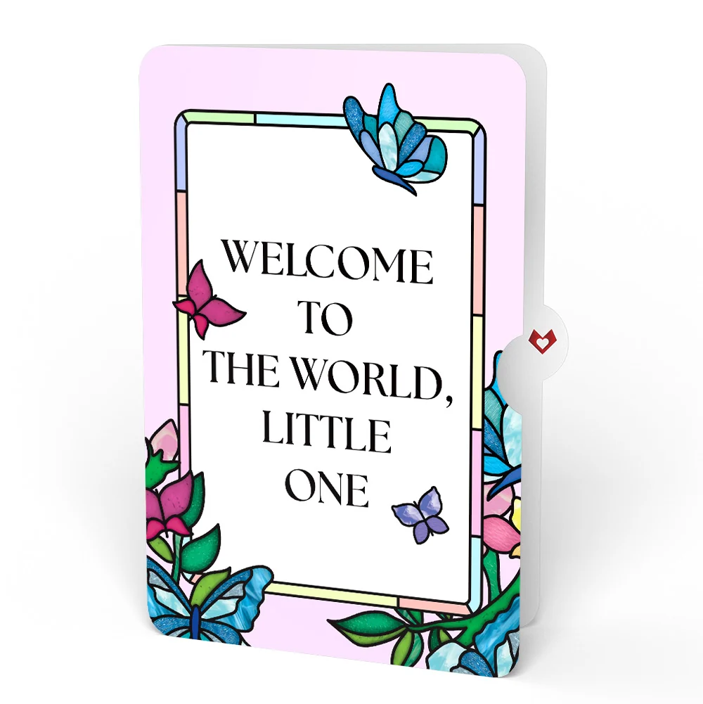 Lovepop Joy Takes Flight Butterfly New Baby Suncatcher Card and Sentiment Set Glass - Image 4