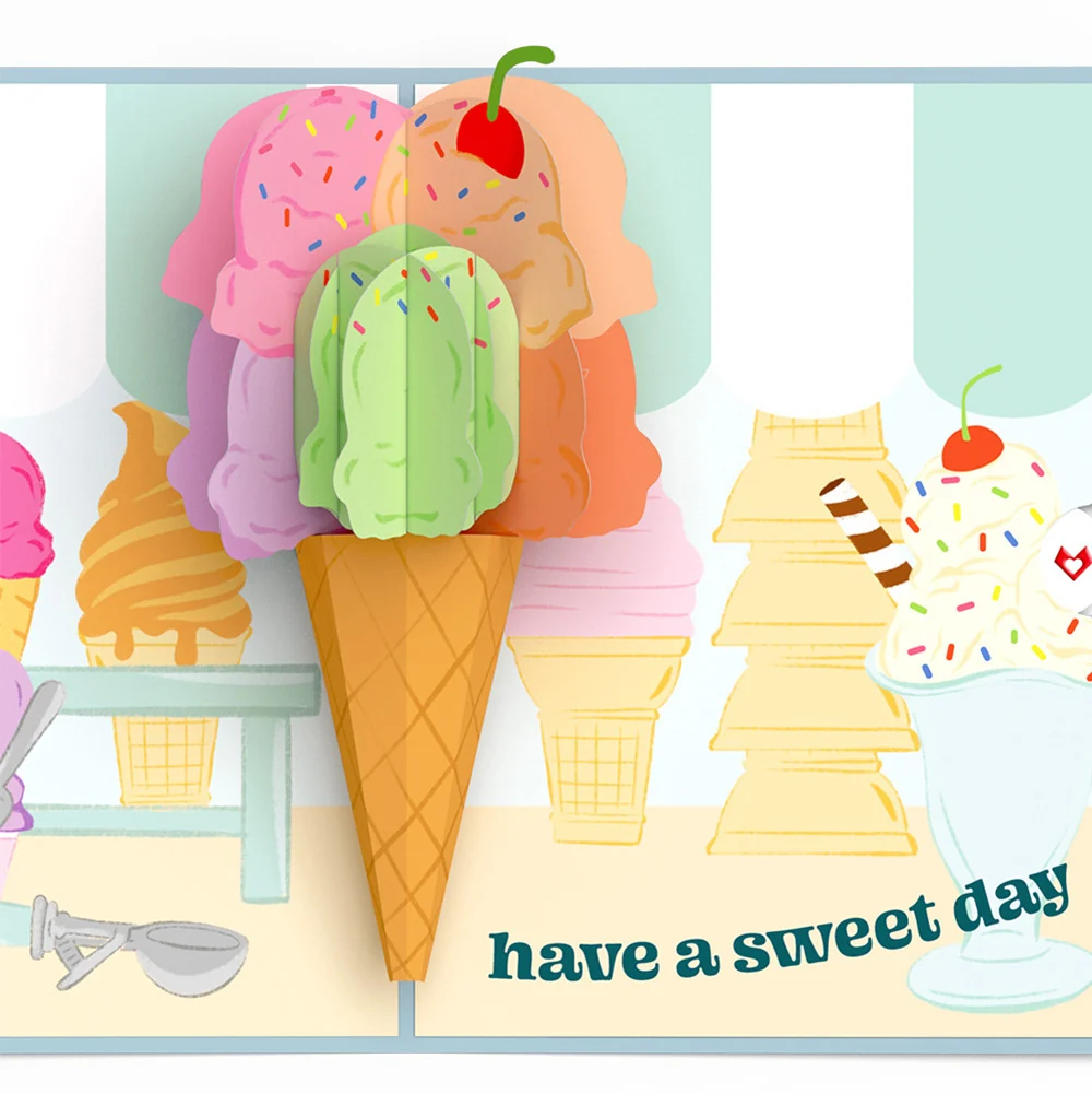 Lovepop Sweet Day Ice Cream Valentine Pop-Up Card and Sentiment Set for Kid - Image 3