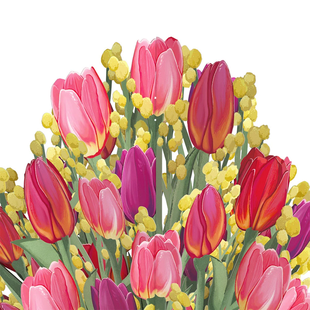 Lovepop Cheerful Tulips Birthday Bouquet and The original YOU Sentiment Set Vase - Image 3