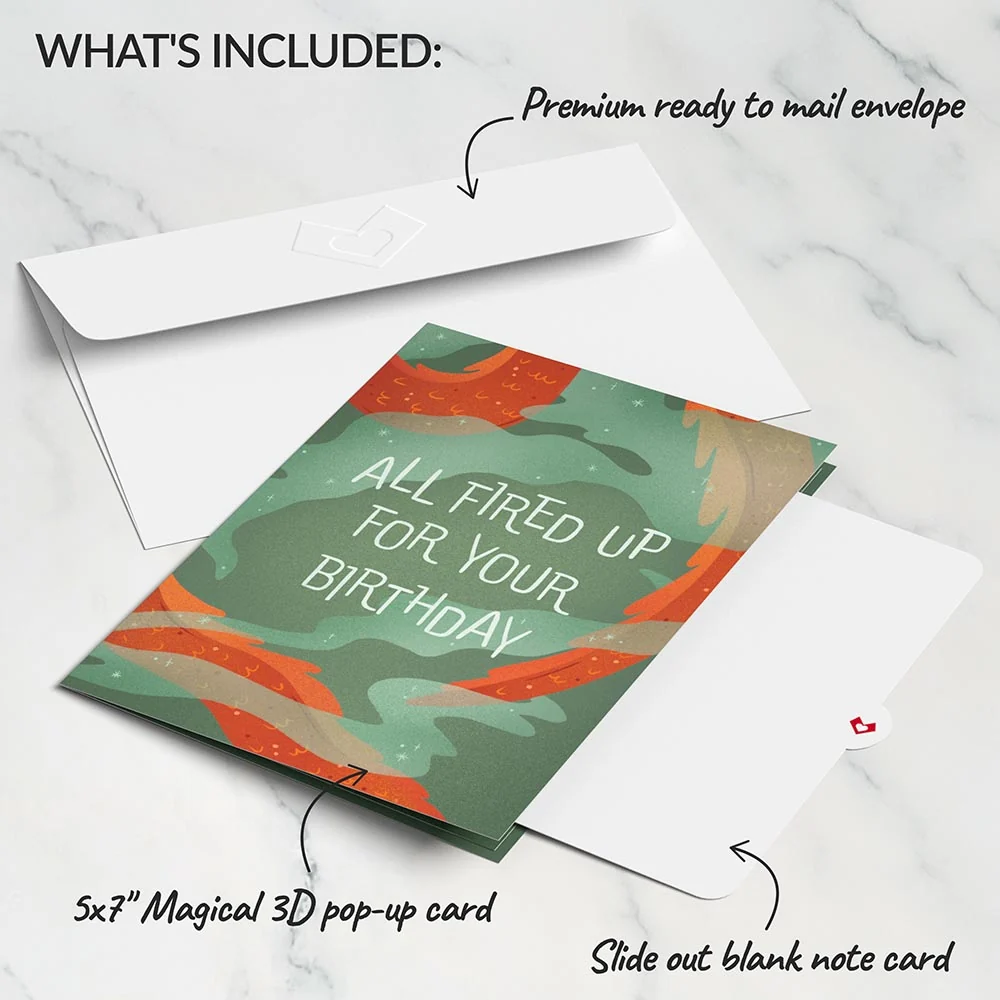 Lovepop Fired Up for Your Birthday Dragon Pop-Up Card - Image 5
